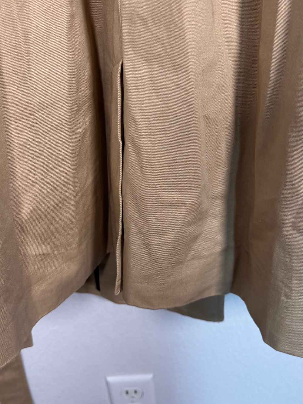 Liz Lange Maternity Trench Coat XXL Tan  Cotton Belted Classic Jacket Pregnancy - Picture 10 of 14